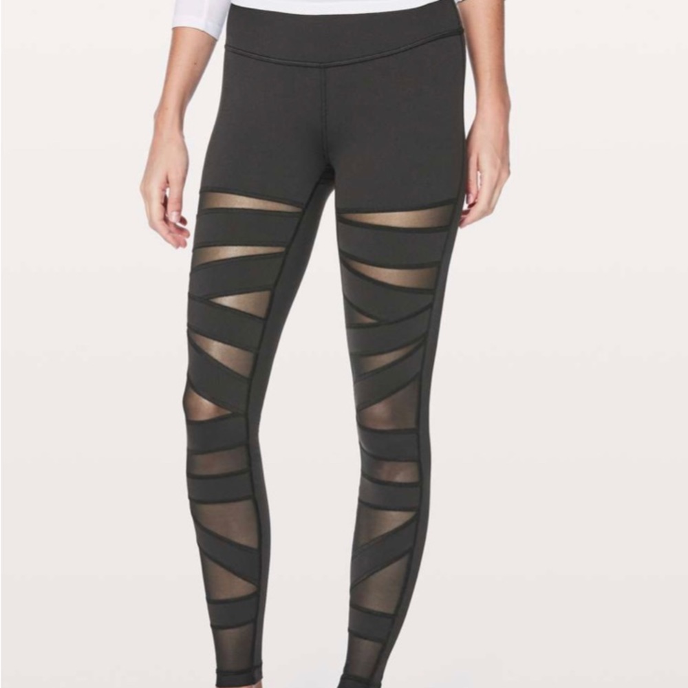 Lululemon Wunder Under Pant (Hi-Rise) *Tech Mesh 28" Black size 6